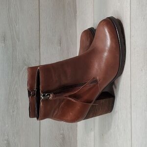 Marc Fisher Women Ankle Leather Block Heels shoes sz 9.5M